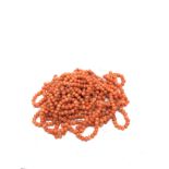 large selection of loose coral beads for restringing weight 40g