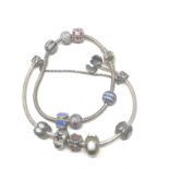 2 X Sterling Silver Pandora Charm Bracelets (68g)