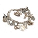 Vintage silver charm bracelet & charms 45g