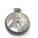 Antique silver dial fusee pocket watch spares or repair