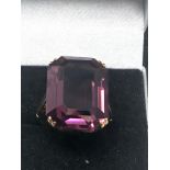 9ct Gold Purple Paste Dress Ring (6.9g)