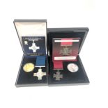 2 bradford exchange medal & coin sets inc sterling silver coin & george cross both boxed coa