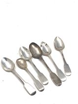 6 assorted antique irish silver spoons