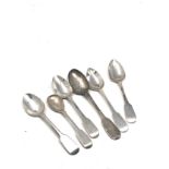 6 assorted antique irish silver spoons