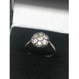 9ct Gold & Sterling Silver Floral paste Ring (2.4g)