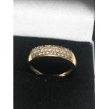 14ct Gold Diamond Cluster Fronted Ring (2.5g)