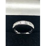 Fine 14ct white gold diamond half eternity ring weight 2.9g