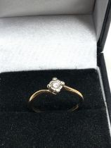 9ct gold diamond ring weight 1.6g 0.10ct diamond