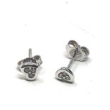 9ct White Gold Diamond Heart Stud Earrings (0.8g)