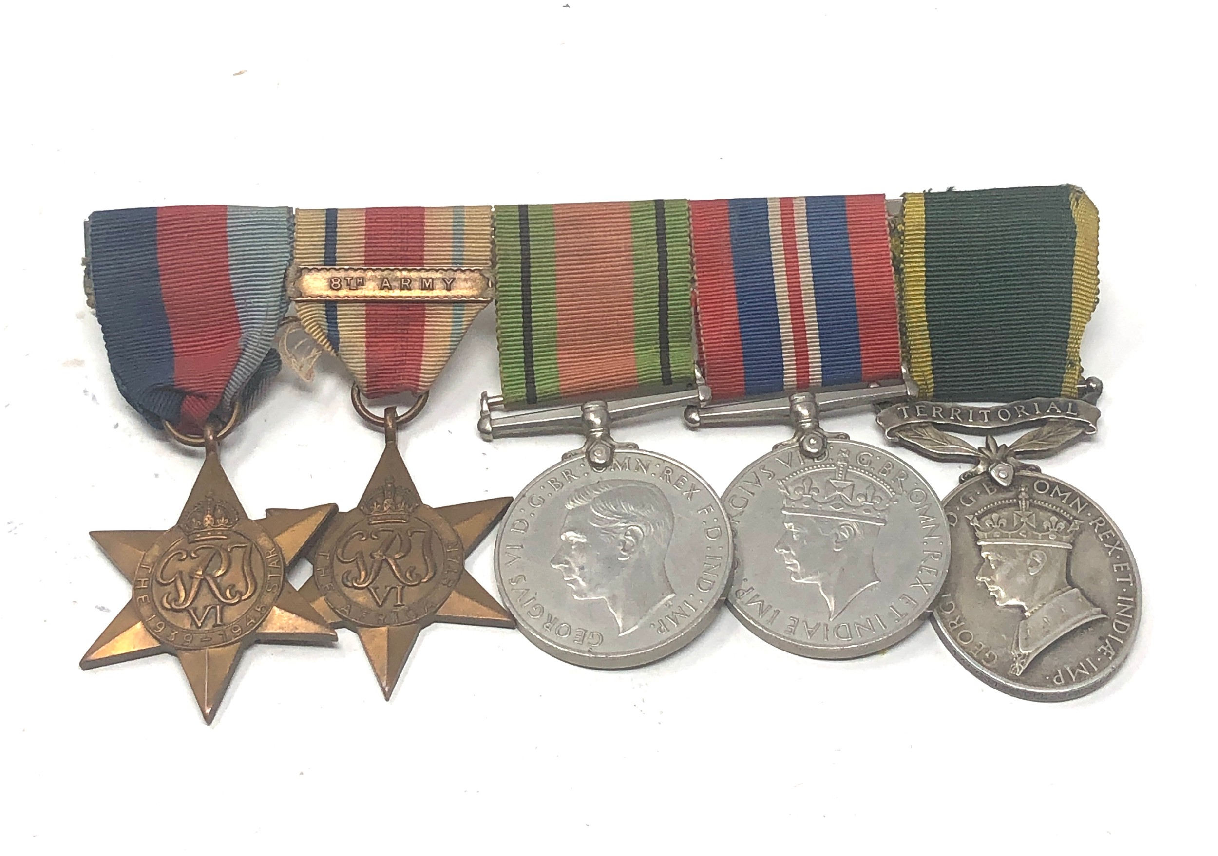 ww2 territorial mounted medal group inc africa star & 8th army clasp named to 4456319 cpl j.w slater