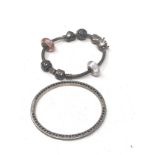 2 x Sterling Silver Pandora bracelets including charm bracelet