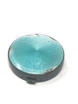 Small silver & enamel compact enamel damage measures approx 4.5cm dia