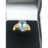 9ct Gold Topaz Pear Cut Ring (5.7g)