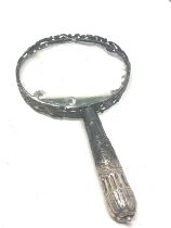 Large Antique victorian silver framed magnifying glass the glass is chipped around edge measures