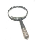 Large Antique victorian silver framed magnifying glass the glass is chipped around edge measures