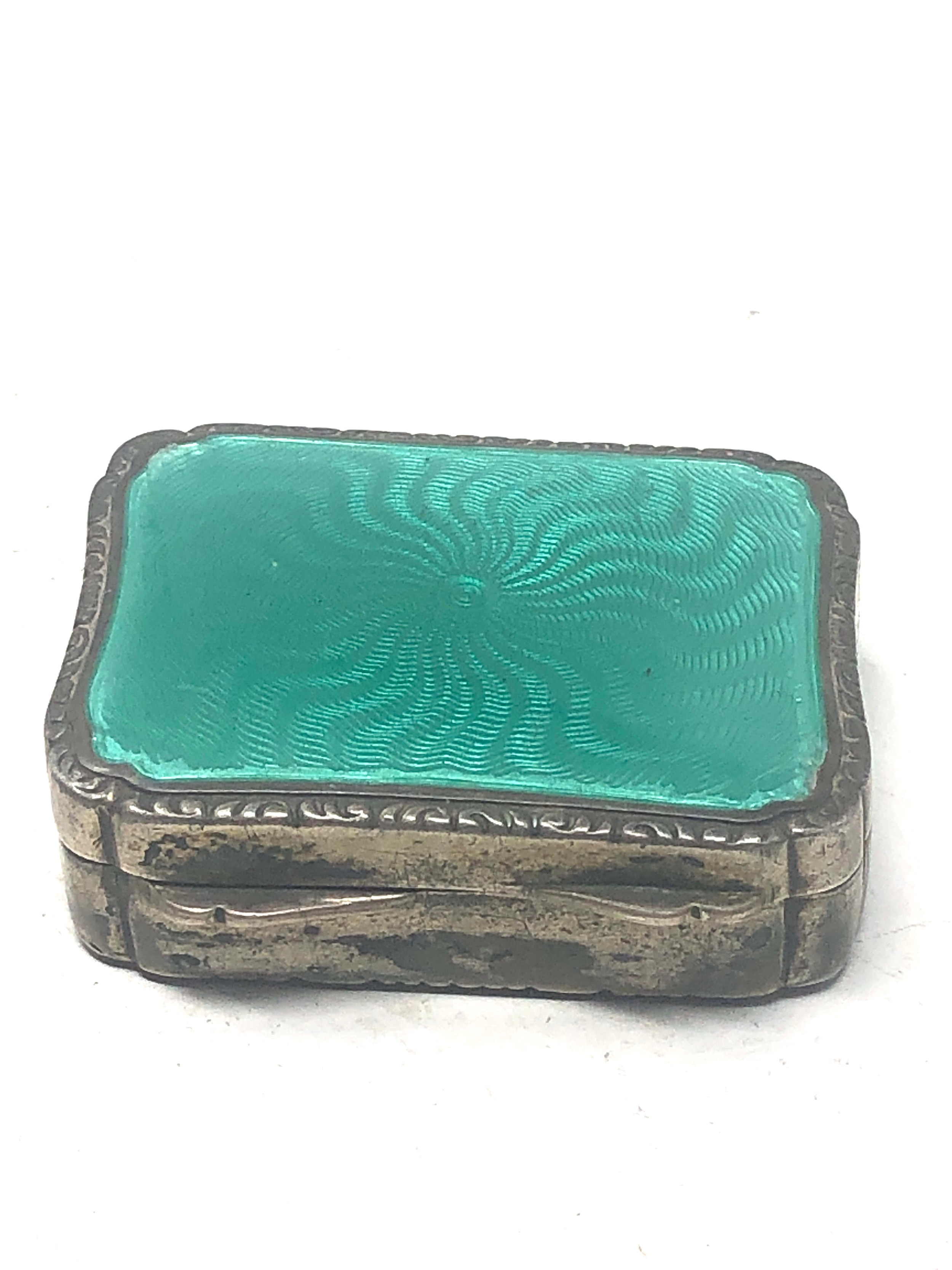 Vintage silver & enamel snuff box edge surface chips