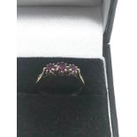 9ct Gold Ruby Trilogy Ring (2.3g)