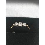 18ct Gold And Platinum Diamond Trilogy Ring (2.2g)