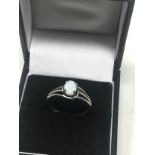 9ct White Gold Opal Ring (2.2g)