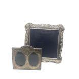 2 hallmarked silver picture frames largest measures approx 17cm by 17cm