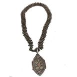 Victorian Aesthetic Silver and Gold Locket with floral Motif & Collar Necklace the collar has damage