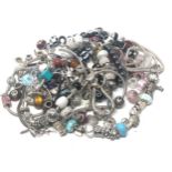 600g Sterling Silver mixed brand charms & charm bracelets