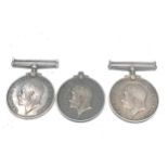 3 ww1 silver medals to 837276 gnr w.b.maugham r.a 19710 pte j doherty cheshire reg and 27378 pte j