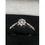 18ct Gold Diamond Solitaire Cathedral Setting Ring (2.7g)
