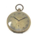 Gold plated open face pocket watch Silvana the watch is ticking