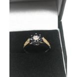 9ct Gold Diamond & Sapphire Cluster Ring (1.4g)