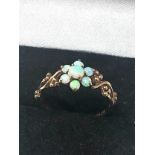 9ct Gold Vintage Opal Cluster Floral Ring (1.6g)