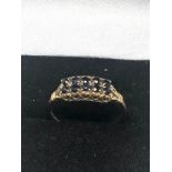 9ct Gold Sapphire Vintage Ring (1.5g)