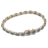 9ct Gold Diamond & Sapphire Tennis Bracelet (9.9g)