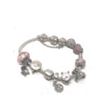 Sterling Silver Pandora Charm bracelet with charms