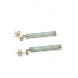 9ct Gold Framed Jade Drop Earrings (3.6g)