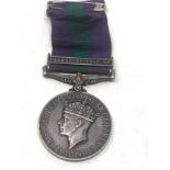 GV.1 G.S.M Palestine 1945-48 medal to 19117141 dvs j.goodwin royal signals