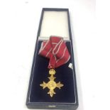 Boxed O.B.E neck badge military