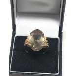 9ct gold vintage smoky quartz ring (6.7g)