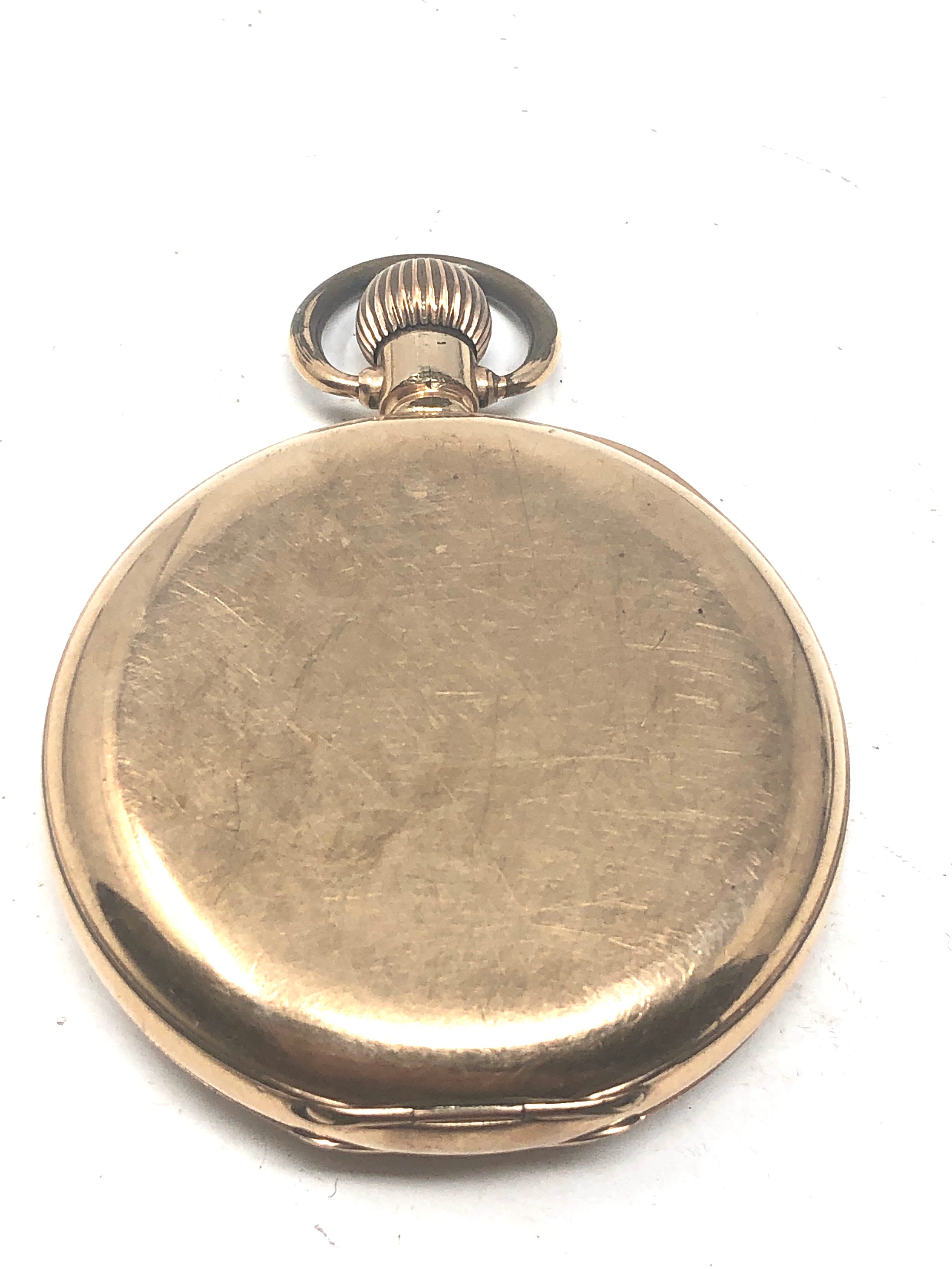Gold plated half hunter waltham pocket watch the watch is ticking - Bild 2 aus 3