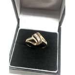 9ct Gold Diamond Stylised Twist Setting Ring (2g)