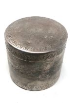 c1930s silver lidded round box not hallmarked xrt tested as silver weight 152g