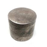 c1930s silver lidded round box not hallmarked xrt tested as silver weight 152g