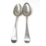 2 georgian silver table spoons London silver hallmarks