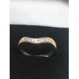 9ct Gold Diamond Wishbone Ring (2.5g)