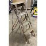 Wooden small step ladders, approxiamte height:47 inches