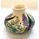 Moorcroft Lily Pattern squat vase 3.5inches tall