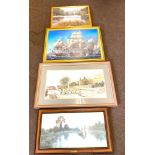 Selection of 4 framed prints by Ivan berryman, In engine largest measures 24 inches tall