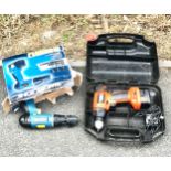 Two cordless drills one black and decker model number CD12C and a work zone model number B7C2885-