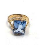 9ct Gold blue stone Ring (5g)