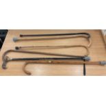 5 assorted vintage and later walking sticks